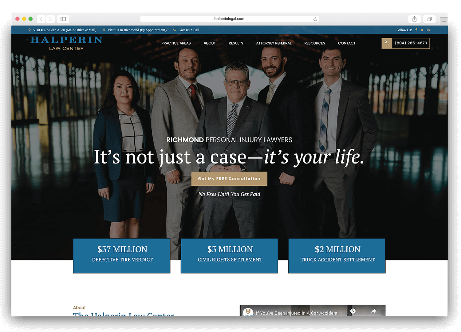 homepage of halperinlegal.com