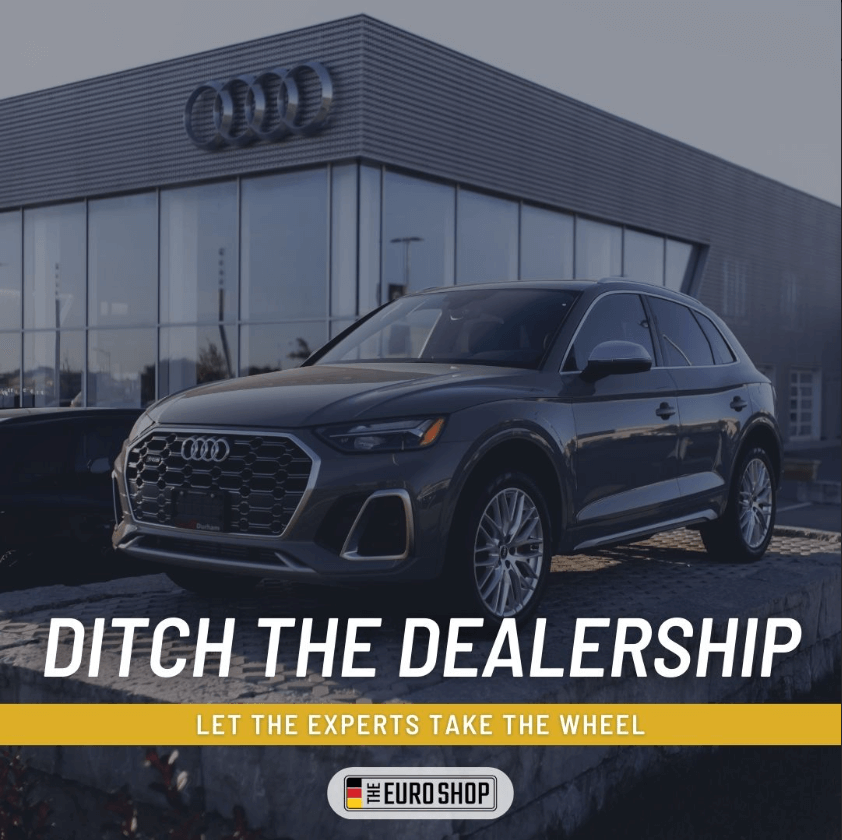 Image of an Audi with ditch the dealership written below it